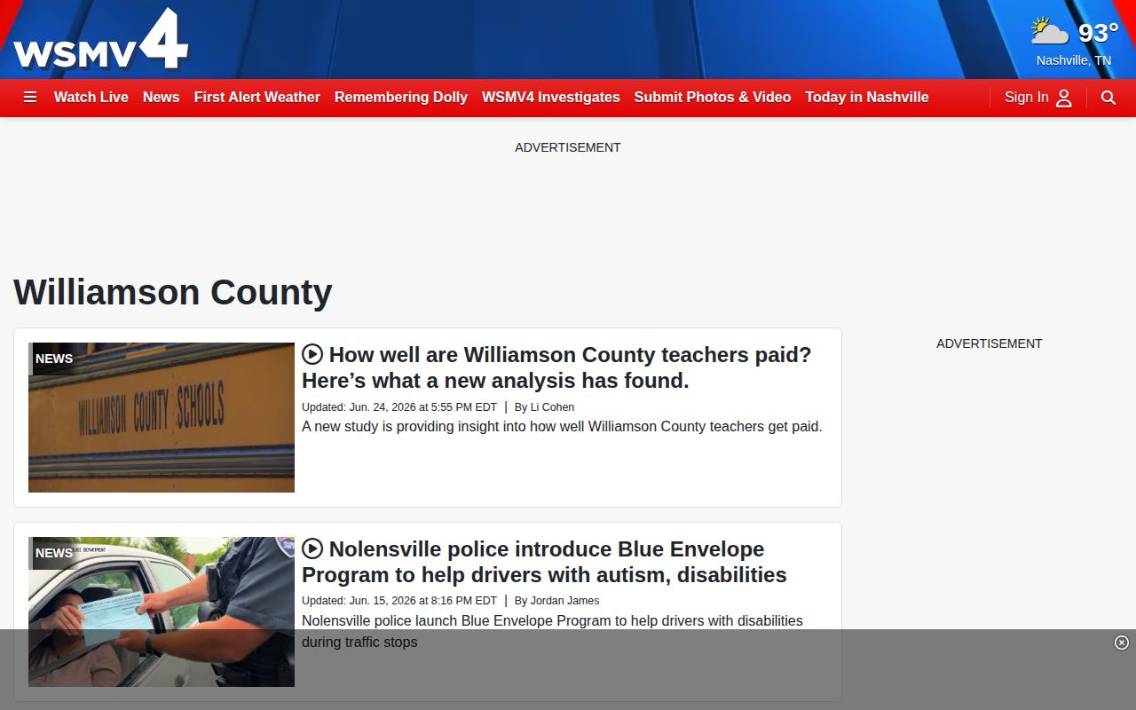 Williamson County crime news record coverage at local television source
